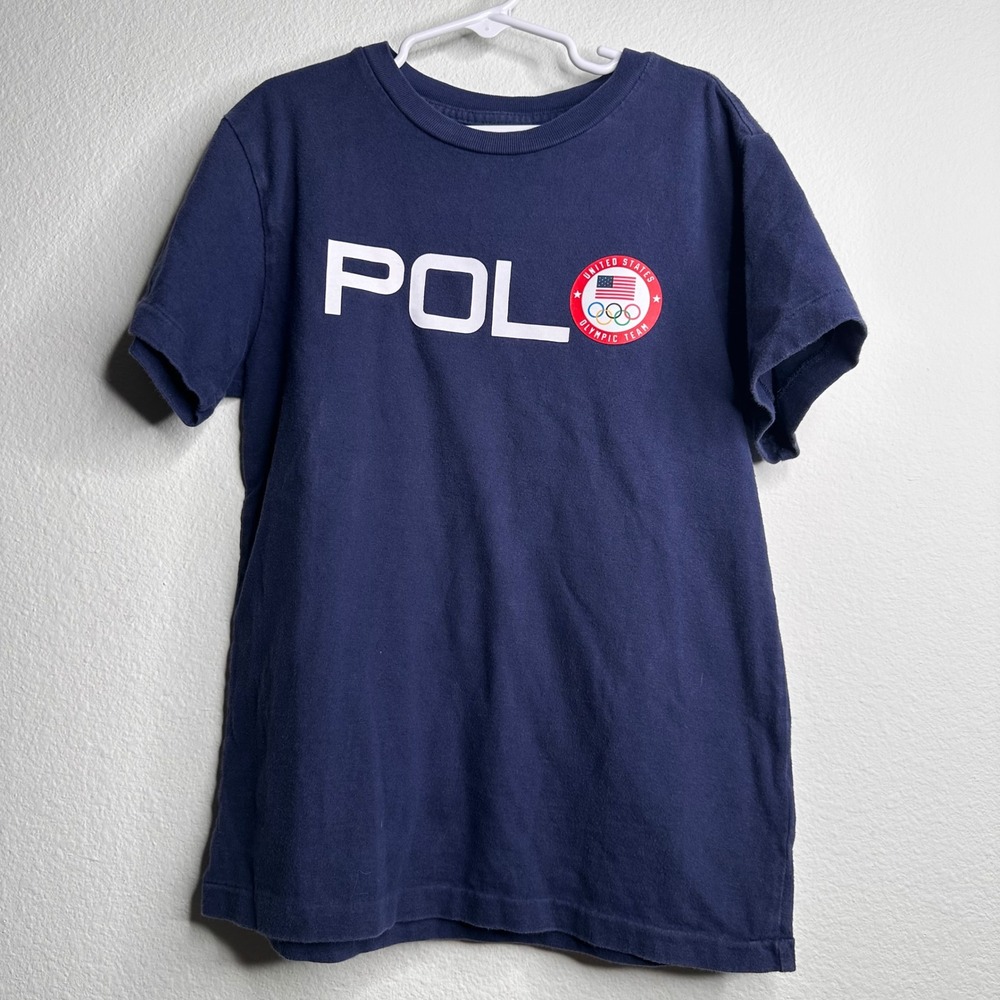 Polo Ralph Lauren Kids Team USA 2020 Olympic Road To Tokyo T-Shirt Navy Blue S 8